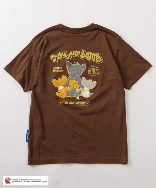 Tom＆Jerry（トムアンドジェリー）の「【72】【TOM and JERRY/トムとジェリー】サガラ刺繍 ワッペン刺繍 バックプリント クルーネックTシャツ 新柄追加（Tシャツ/カットソー・メンズ・イエロー/ブラウン/ホワイト/ブラック/ライトグレー/ホワイト系その他2/ネイビー/ブラック系その他/ブラック系その他2/ピンク/ブルー系その他/ホワイト系その他・S/L/M）」の14枚目の写真