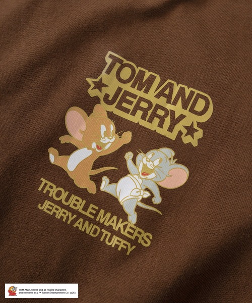 Tom＆Jerry（トムアンドジェリー）の「【72】【TOM and JERRY/トムとジェリー】サガラ刺繍 ワッペン刺繍 バックプリント クルーネックTシャツ 新柄追加（Tシャツ/カットソー・メンズ・イエロー/ブラウン/ホワイト/ブラック/ライトグレー/ホワイト系その他2/ネイビー/ブラック系その他/ブラック系その他2/ピンク/ブルー系その他/ホワイト系その他・S/L/M）」の15枚目の写真