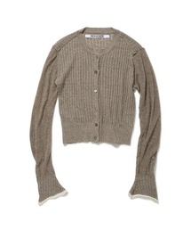 Silk Thin Cable Knit Cardigan