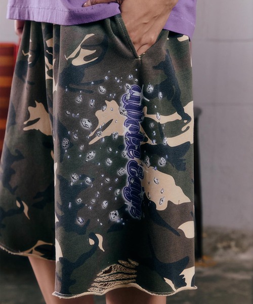 WOKE EDGE（ウォークエッジ）の「WOKE EDGE / ウォークエッジ Diamond Logo Sweat Shorts（その他パンツ・メンズ・カーキ・LARGE/MEDIUM）」の4枚目の写真