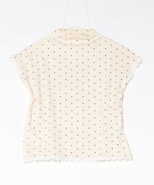 HOOK(フック)の「HOOK for girls 総ドット柄 タートルネック 半袖スリムトップス (SS)(Tシャツ/カットソー・レディース・ライトブルー/オフホワイト/グレー・FREE)」の20枚目の写真