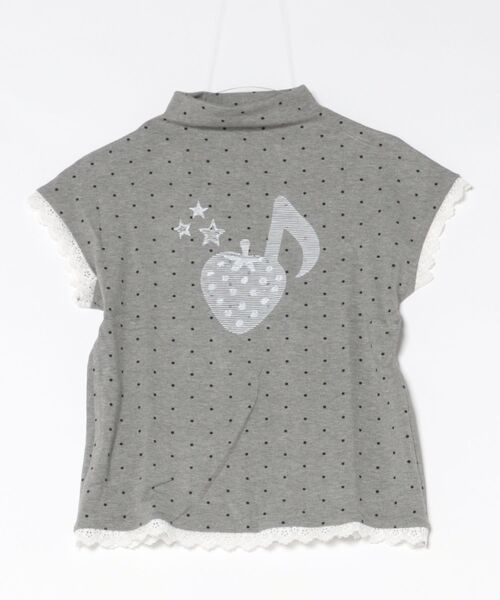 HOOK(フック)の「HOOK for girls 総ドット柄 タートルネック 半袖スリムトップス (SS)(Tシャツ/カットソー・レディース・ライトブルー/オフホワイト/グレー・FREE)」の18枚目の写真