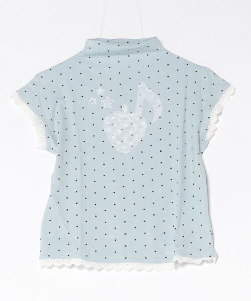 HOOK(フック)の「HOOK for girls 総ドット柄 タートルネック 半袖スリムトップス (SS)(Tシャツ/カットソー・レディース・ライトブルー/オフホワイト/グレー・FREE)」の17枚目の写真