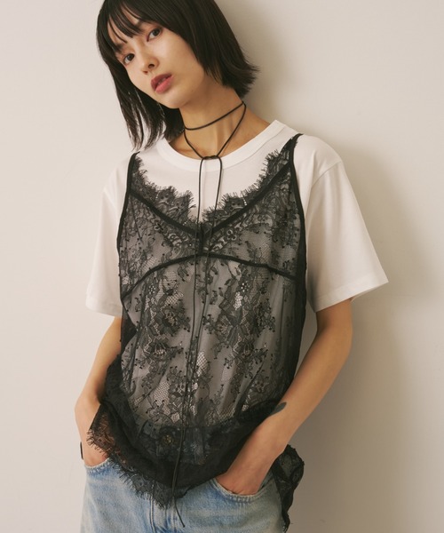AIC.(エーアイシー)の「レースキャミ×Tシャツアンサンブル(アンサンブル・レディース・その他2/その他1・FREE)」の1枚目の写真