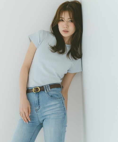 VANNIE U(ヴァニーユー)の「ストーンドットTシャツ(Tシャツ/カットソー・レディース・ライトブルー/ブラック/ホワイト・FREE)」の19枚目の写真