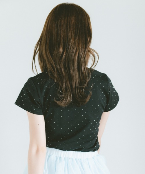 VANNIE U(ヴァニーユー)の「ストーンドットTシャツ(Tシャツ/カットソー・レディース・ライトブルー/ブラック/ホワイト・FREE)」の12枚目の写真
