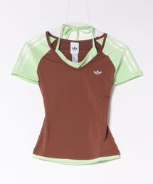 adidas(�A�f�B�_�X)��ADIDAS �E�F�A �A�f�B�_�X W VINTAGE TEE(HIGH SUMMER) �V���[�g�X���[�u KY8131 PRBRN/SEMIGR(T�V���c/�J�b�g�\�[)
