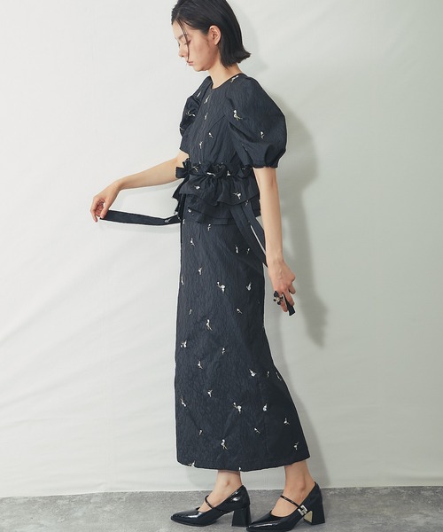 SMILE ORCHID(スマイルオーキッド)の「ブロッサムフリルドレス(ワンピース・レディース・ベージュ/ブラック・M)」の18枚目の写真