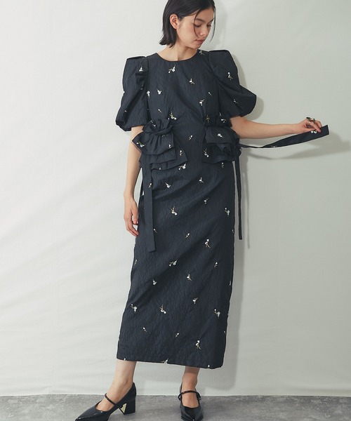 SMILE ORCHID(スマイルオーキッド)の「ブロッサムフリルドレス(ワンピース・レディース・ベージュ/ブラック・M)」の11枚目の写真