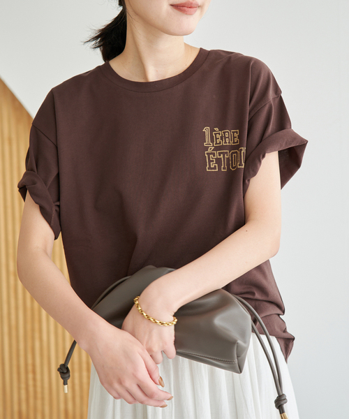SLOBE IENA(スローブイエナ)の「《WEB限定/追加2》1ST ETOILE Tシャツ(Tシャツ/カットソー・レディース・ブラウン/グレー/カーキ/ネイビー・FREE)」の3枚目の写真