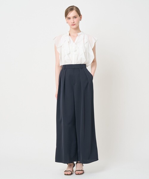 ANAYI（アナイ）の「トリアセツイルタックイージーパンツ〈セットアップ対応商品〉（その他パンツ・レディース・ネイビー/ピンクベージュ/ブルー・38/36）」の9枚目の写真