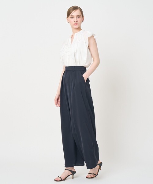 ANAYI（アナイ）の「トリアセツイルタックイージーパンツ〈セットアップ対応商品〉（その他パンツ・レディース・ネイビー/ピンクベージュ/ブルー・38/36）」の10枚目の写真