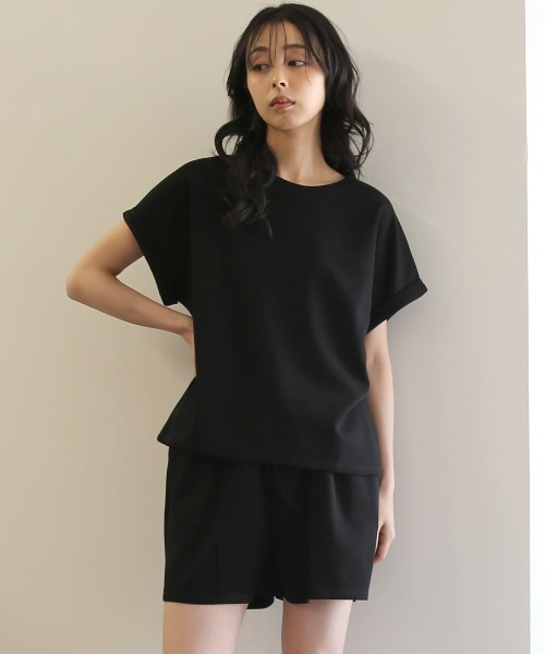 No one knows（ノーワンノーズ）の「ZOZO限定 半袖トップス ショートパンツ セットアップ（セットアップ・レディース・杢グレー/ブラック・FREE）」の7枚目の写真
