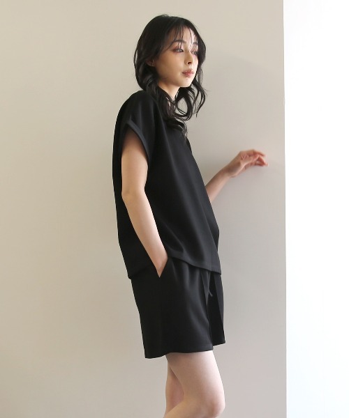 No one knows（ノーワンノーズ）の「ZOZO限定 半袖トップス ショートパンツ セットアップ（セットアップ・レディース・杢グレー/ブラック・FREE）」の11枚目の写真