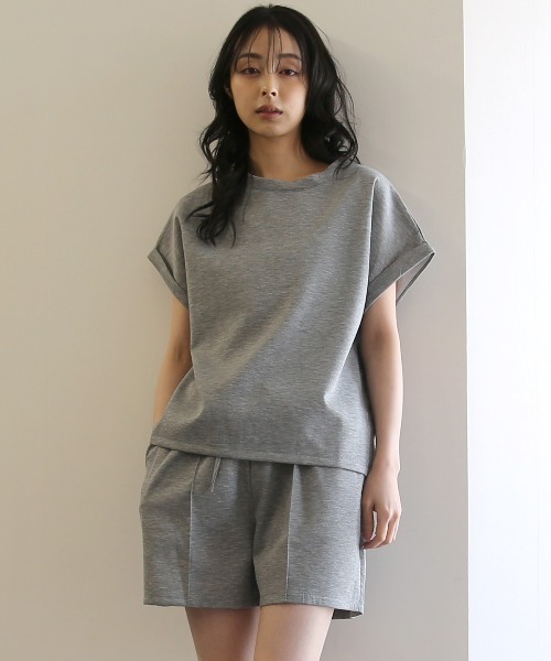 No one knows（ノーワンノーズ）の「ZOZO限定 半袖トップス ショートパンツ セットアップ（セットアップ・レディース・杢グレー/ブラック・FREE）」の12枚目の写真