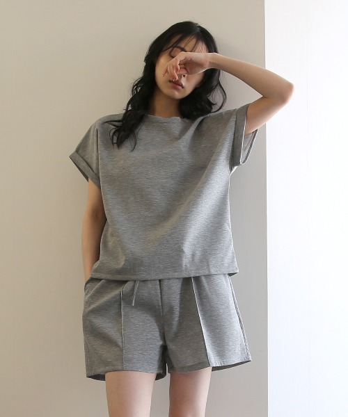No one knows（ノーワンノーズ）の「ZOZO限定 半袖トップス ショートパンツ セットアップ（セットアップ・レディース・杢グレー/ブラック・FREE）」の13枚目の写真