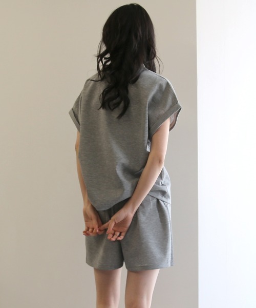No one knows（ノーワンノーズ）の「ZOZO限定 半袖トップス ショートパンツ セットアップ（セットアップ・レディース・杢グレー/ブラック・FREE）」の17枚目の写真