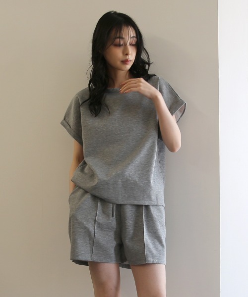 No one knows（ノーワンノーズ）の「ZOZO限定 半袖トップス ショートパンツ セットアップ（セットアップ・レディース・杢グレー/ブラック・FREE）」の18枚目の写真