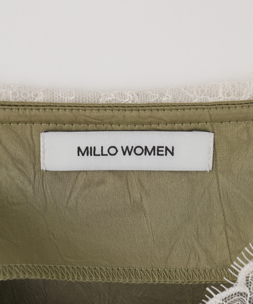 MILLO WOMEN（ミロウーマン）の「【Geek Office / ギークオフィス】MILLO WOMEN Crease Lace Midi Dress（ワンピース・レディース・カーキ・FREE）」の8枚目の写真