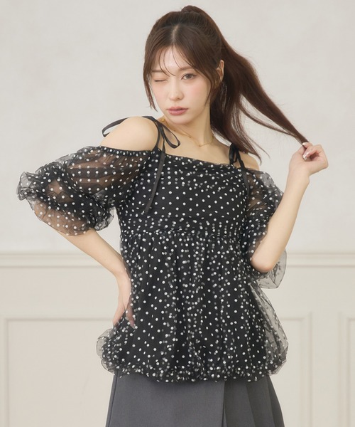 Ambre Neige(アンブルネージュ)の「2way assortment balloon blouse / 2WAYアソートバルーンブラウス(シャツ/ブラウス・レディース・ホワイト系その他/オフホワイト/ブラック系その他・FREE)」の3枚目の写真