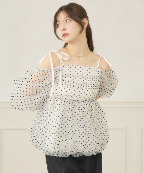 Ambre Neige(アンブルネージュ)の「2way assortment balloon blouse / 2WAYアソートバルーンブラウス(シャツ/ブラウス・レディース・ホワイト系その他/オフホワイト/ブラック系その他・FREE)」の14枚目の写真