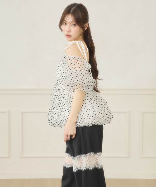 Ambre Neige(アンブルネージュ)の「2way assortment balloon blouse / 2WAYアソートバルーンブラウス(シャツ/ブラウス・レディース・ホワイト系その他/オフホワイト/ブラック系その他・FREE)」の15枚目の写真