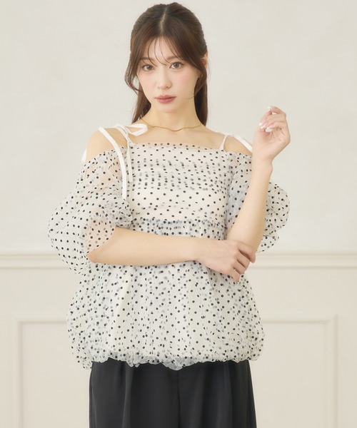 Ambre Neige(アンブルネージュ)の「2way assortment balloon blouse / 2WAYアソートバルーンブラウス(シャツ/ブラウス・レディース・ホワイト系その他/オフホワイト/ブラック系その他・FREE)」の11枚目の写真