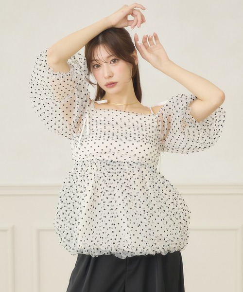 Ambre Neige(アンブルネージュ)の「2way assortment balloon blouse / 2WAYアソートバルーンブラウス(シャツ/ブラウス・レディース・ホワイト系その他/オフホワイト/ブラック系その他・FREE)」の12枚目の写真