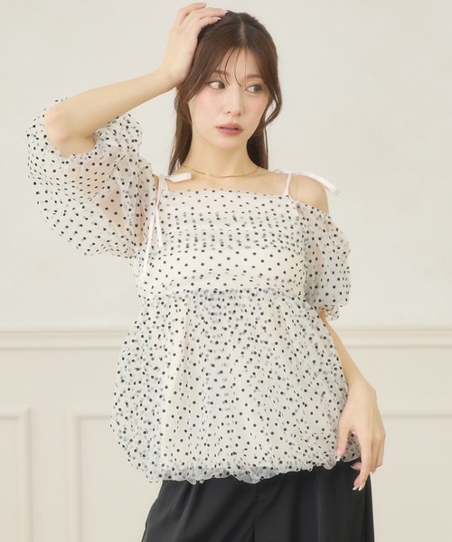 Ambre Neige(アンブルネージュ)の「2way assortment balloon blouse / 2WAYアソートバルーンブラウス(シャツ/ブラウス・レディース・ホワイト系その他/オフホワイト/ブラック系その他・FREE)」の13枚目の写真