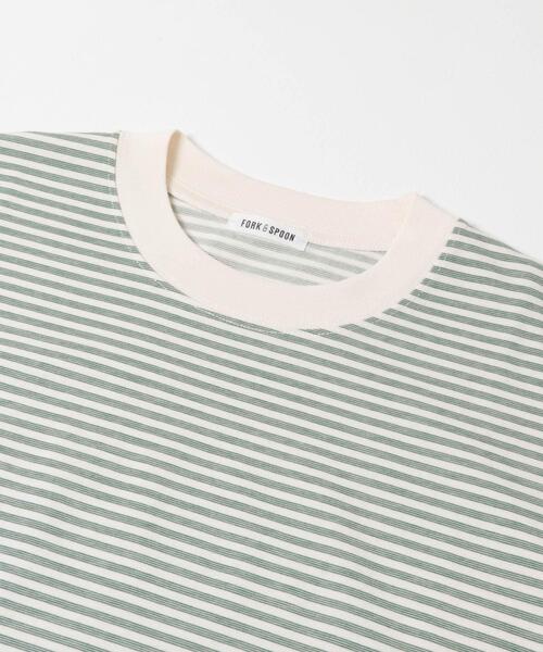 FORK&SPOON(フォークアンドスプーン)の「FORK&SPOON マルチボーダーTシャツ(Tシャツ/カットソー・メンズ・レッド/グリーン/チャコールグレー・5/4)」の7枚目の写真
