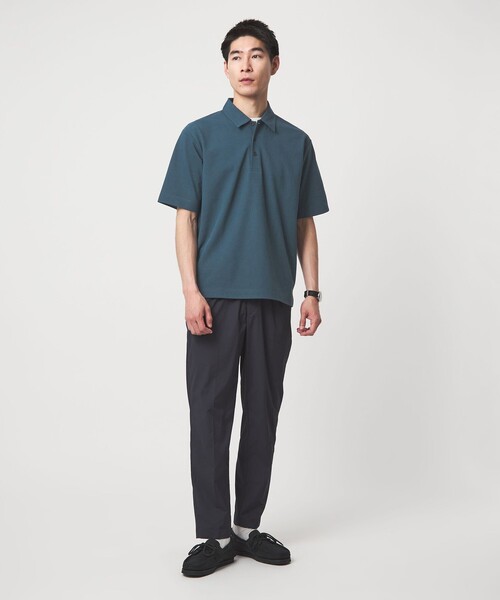 green label relaxing（グリーンレーベルリラクシング）の「Somarti カノコ 半袖 ポロシャツ -遮熱・UVカット・吸水速乾-（ポロシャツ・メンズ・ネイビー/ブラック/ターコイズブルー系・M/S/L/XL）」の5枚目の写真