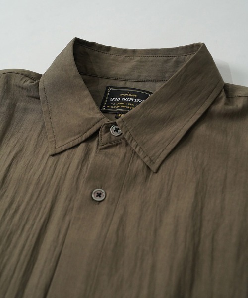 EGO TRIPPING（エゴトリッピング）の「ms6559-GATHER-SHIRTS ギャザーシャツ(616720)（シャツ/ブラウス・メンズ・ブラウン/ブラック/アイボリー・48/46）」の15枚目の写真