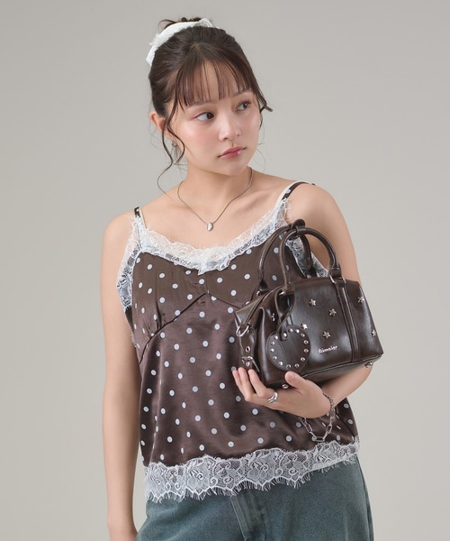 apres jour mignon(アプレジュールミニョン)の「レースレイヤードキャミ(キャミソール・レディース・ブラウン系その他/ベージュ系その他/ダークブラウン/アイボリー・LARGE/フリー)」の18枚目の写真