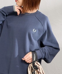 【WEB限定】[FRED PERRY/フレッドペリー] ティップライン ワンポイントロゴ刺繍ラグランスウェット