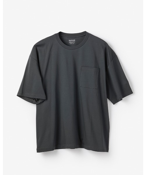 DoCLASSE( ドゥクラッセ)の「接触冷感・綿100%オーバーサイズT・5分袖(Tシャツ/カットソー・メンズ・ブラック/チャコール/ホワイト/ネイビー/ブルーグレー・S/L/M/LL)」の4枚目の写真