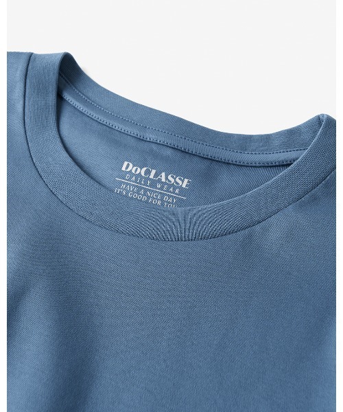 DoCLASSE( ドゥクラッセ)の「接触冷感・綿100%オーバーサイズT・5分袖(Tシャツ/カットソー・メンズ・ブラック/チャコール/ホワイト/ネイビー/ブルーグレー・S/L/M/LL)」の7枚目の写真