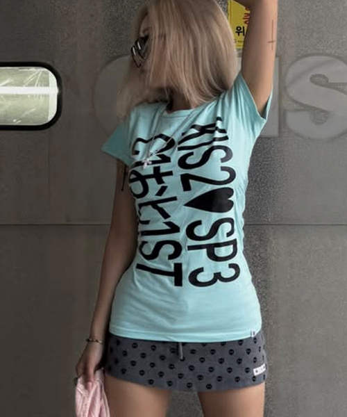 GRAVER（グレーバー）の「[WOMAN]TYPA BABY ベイビーティ_3カラー（Tシャツ/カットソー・レディース・PINK/ホワイト/ミント・ONE SIZE）」の8枚目の写真