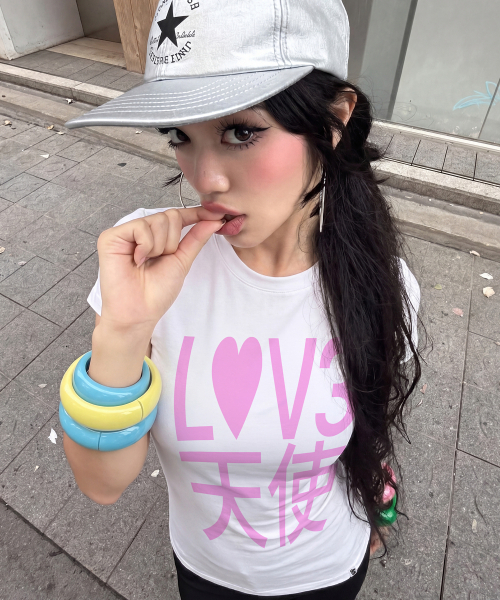 GRAVER（グレーバー）の「[WOMAN]TYPA BABY ベイビーティ_3カラー（Tシャツ/カットソー・レディース・PINK/ホワイト/ミント・ONE SIZE）」の12枚目の写真