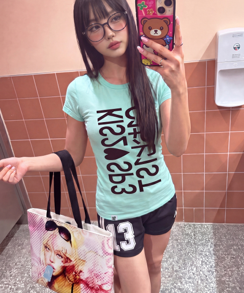 GRAVER（グレーバー）の「[WOMAN]TYPA BABY ベイビーティ_3カラー（Tシャツ/カットソー・レディース・PINK/ホワイト/ミント・ONE SIZE）」の13枚目の写真