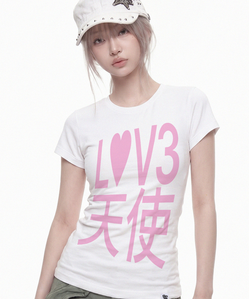 GRAVER（グレーバー）の「[WOMAN]TYPA BABY ベイビーティ_3カラー（Tシャツ/カットソー・レディース・PINK/ホワイト/ミント・ONE SIZE）」の16枚目の写真
