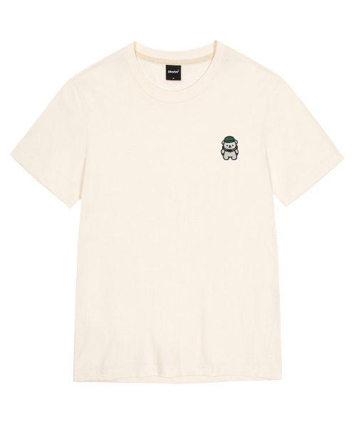 OKSTAR(オクスター)の「バックパッククマ刺繍半袖(Tシャツ/カットソー・レディース・ネイビー/グレー/ライトグレー/ダークグリーン/ブラック/ライトベージュ/クリーム/ダークグレー/カーキ/ホワイト/ダークブルー・SMALL/MEDIUM/LARGE/X-LARGE/2XL/3XL/4XL)」の19枚目の写真