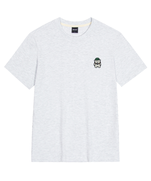 OKSTAR(オクスター)の「バックパッククマ刺繍半袖(Tシャツ/カットソー・レディース・ネイビー/グレー/ライトグレー/ダークグリーン/ブラック/ライトベージュ/クリーム/ダークグレー/カーキ/ホワイト/ダークブルー・SMALL/MEDIUM/LARGE/X-LARGE/2XL/3XL/4XL)」の20枚目の写真