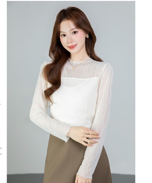 witch(ウイッチ)の「プチハイネックレーストップス(シャツ/ブラウス・レディース・ブラック/ベージュ・M/L/XL)」の16枚目の写真