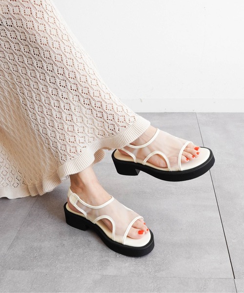Fabby fabby(ファビィーファビィー)の「4.4cm厚底メッシュサンダル(サンダル・レディース・ブラック/アイボリー・LARGE/SMALL/MEDIUM)」の8枚目の写真