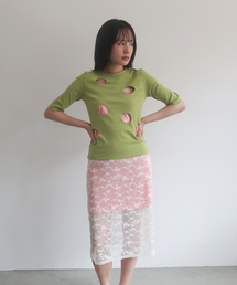 HOLE DETAIL T-SHIRT_OLIVE