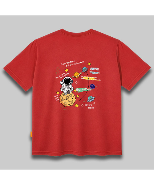 LLAMO（エラモ）の「スペーストラベル 半袖Tシャツ 男女共用 ビッグサイズ（Tシャツ/カットソー・メンズ・ブラック/ベージュ/ホワイト/レッド・2XL/4XL/3XL/SMALL/X-LARGE/LARGE/MEDIUM）」の4枚目の写真