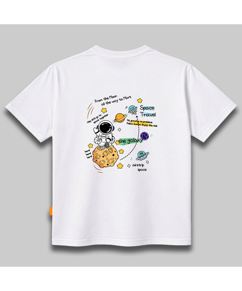 LLAMO（エラモ）の「スペーストラベル 半袖Tシャツ 男女共用 ビッグサイズ（Tシャツ/カットソー・メンズ・ブラック/ベージュ/ホワイト/レッド・2XL/4XL/3XL/SMALL/X-LARGE/LARGE/MEDIUM）」の2枚目の写真
