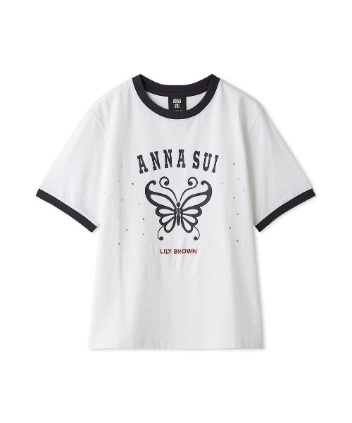 ANNA SUI(アナスイ)の「【LILY BROWN×ANNA SUI】バタフライリンガーストーンTシャツ(Tシャツ/カットソー・レディース・ホワイト/ミント/チャコール・FREE)」の2枚目の写真