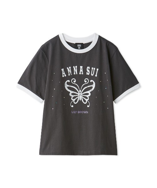ANNA SUI(アナスイ)の「【LILY BROWN×ANNA SUI】バタフライリンガーストーンTシャツ(Tシャツ/カットソー・レディース・ホワイト/ミント/チャコール・FREE)」の1枚目の写真