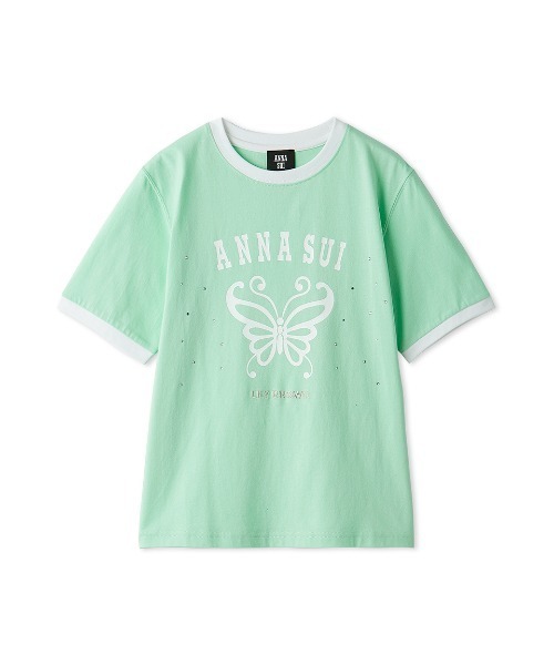 ANNA SUI(アナスイ)の「【LILY BROWN×ANNA SUI】バタフライリンガーストーンTシャツ(Tシャツ/カットソー・レディース・ホワイト/ミント/チャコール・FREE)」の3枚目の写真